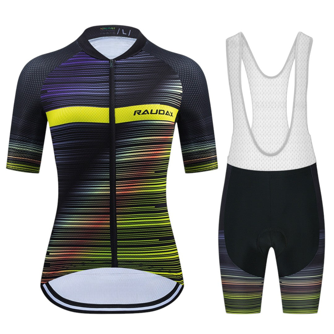AKTIVABENTEUER™ RAUDAX Damen Sommer Radsport-Set | Atmungsaktiv, UV-Schutz & 19D Gel-Polster