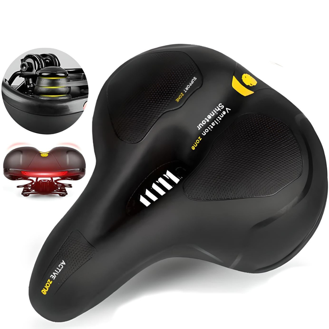 AKTIVABENTEUER™ Fahrradsattel Pro | Mit Stoßdämpfung und Reflektor