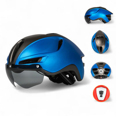 AKTIVABENTEUER™ EASTINEAR Fahrradhelm mit LED & Visier | Aerodynamisch, CE-zertifiziert
