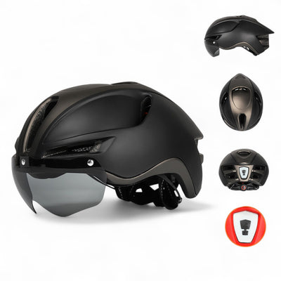 AKTIVABENTEUER™ EASTINEAR Fahrradhelm mit LED & Visier | Aerodynamisch, CE-zertifiziert